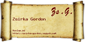 Zsirka Gordon névjegykártya